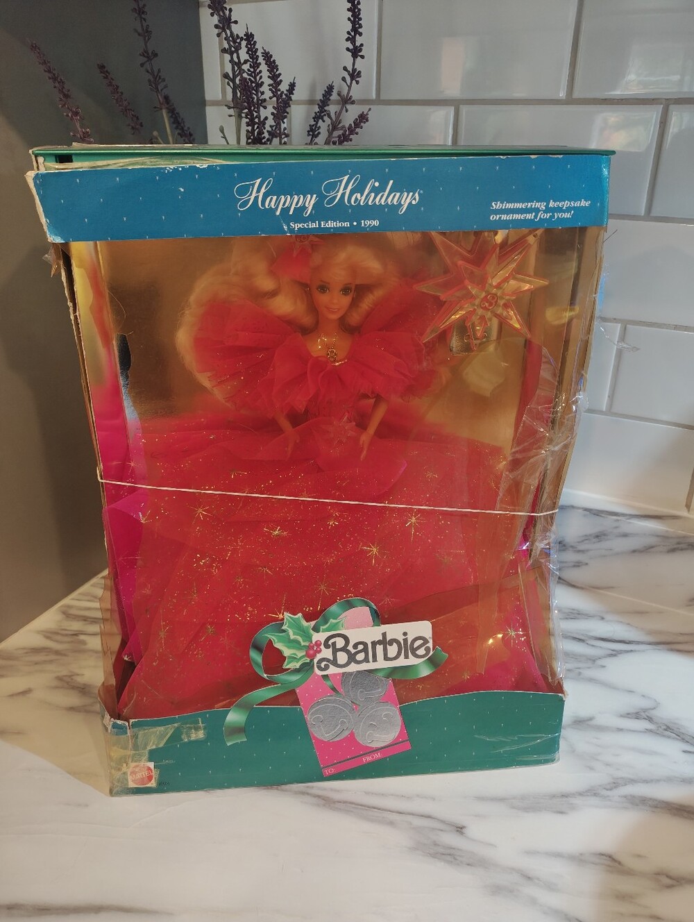 1990 Happy Holidays Barbie Special Edition #4098 Vintage Mattel Doll